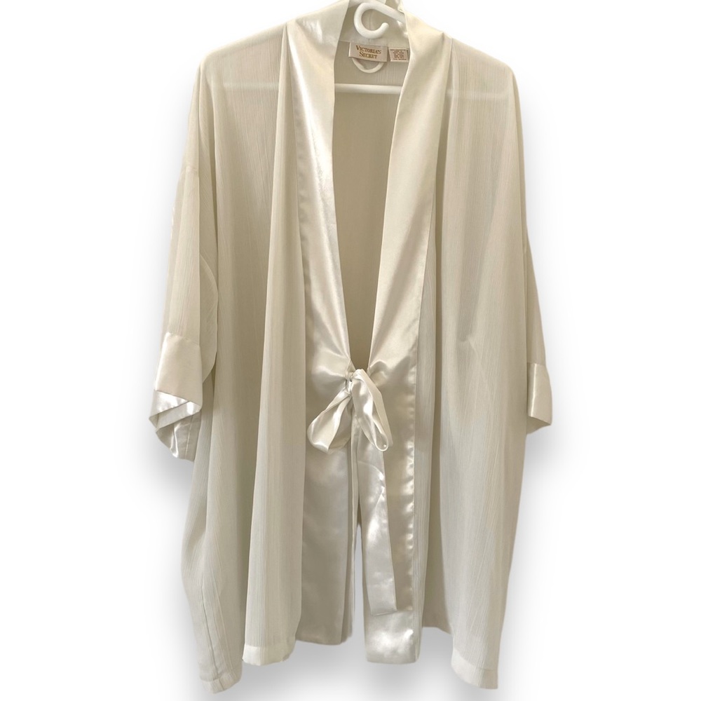 Victoria’s Secret Vintage Gold Label Y2K Ivory Wrap Robe Kimono Women’s One Size